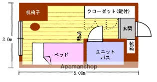 福岡県福岡市博多区千代4丁目【マンション】の間取り