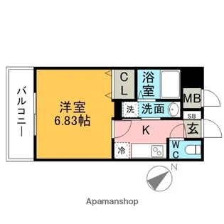 福岡県福岡市博多区奈良屋町【マンション】の間取り