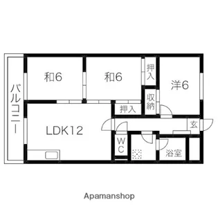 ハイライフ小笹【5階】の間取り