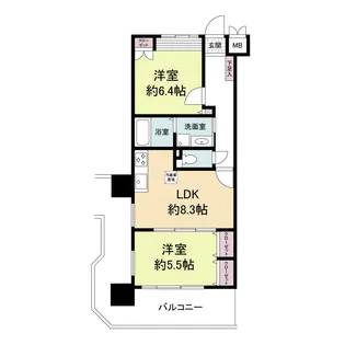 グランパーク天神【6階】の間取り