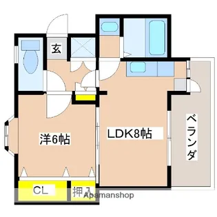 白石第2アパート【4階】の間取り