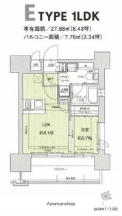 ドゥーエ赤坂【7階】の間取り