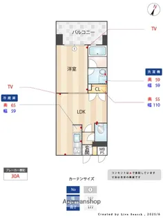 レジディア薬院大通【8階】の間取り