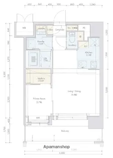ネストピア唐人町駅前【6階】の間取り