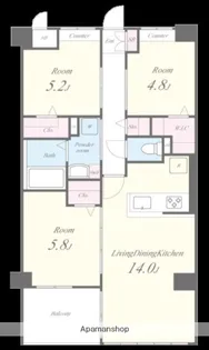 APエルテージ地行【6階】の間取り