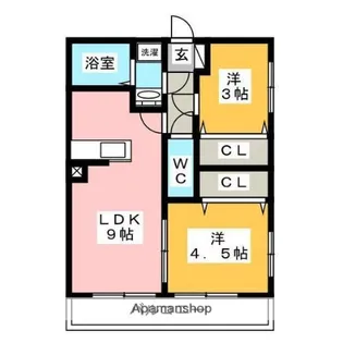 モンレーヴ清川【3階】の間取り