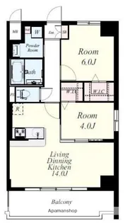プレジール薬院テラス【3階】の間取り