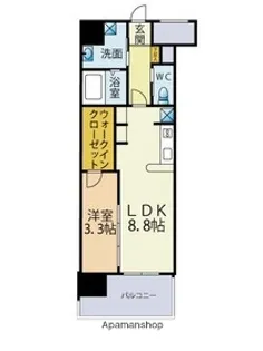 ブレス唐人町駅前【3階】の間取り