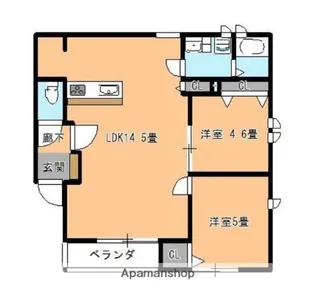 グレーシア平和【2階】の間取り