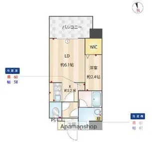 レジデンス百年橋リバーサイド【12階】の間取り