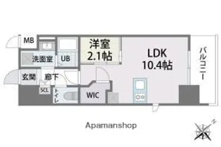 ラクラス博多Ⅱ【13階】の間取り