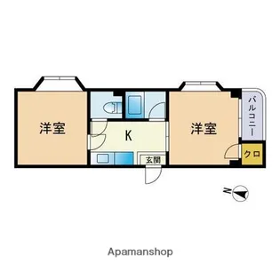 グランドハイツ大濠西【1階】の間取り