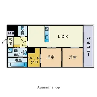 福岡県福岡市博多区冷泉町【マンション】の間取り