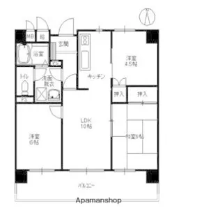 ダイアパレス西公園【3階】の間取り