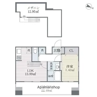 レキシントンスクエア薬院【8階】の間取り