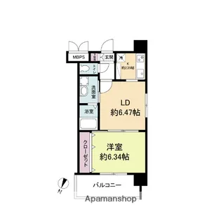 レジディア天神【9階】の間取り