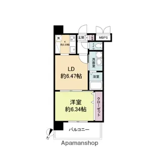 レジディア天神 A-1【9階】の間取り