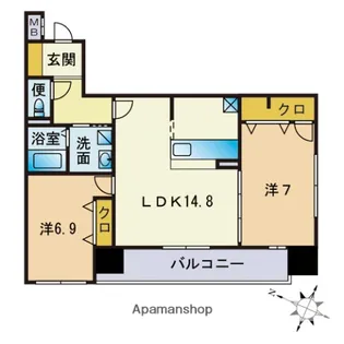 SーFORT警固タワー【5階】の間取り