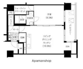 レジディア西新【6階】の間取り