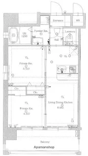 ラファセルフィーナ天神【5階】の間取り