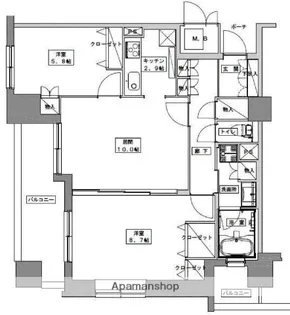 天神プレイス WEST棟【8階】の間取り