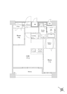 エンクレスト天神南PURE【13階】の間取り