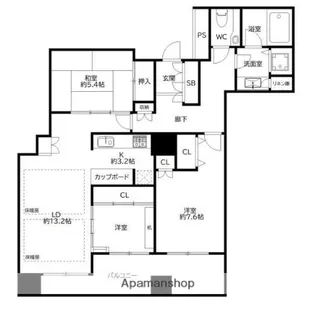 百道タワー【22階】の間取り
