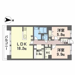 福岡県福岡市早良区百道浜3丁目【マンション】の間取り
