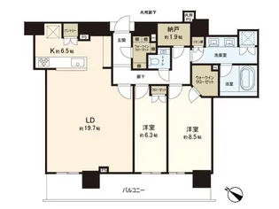 BRILLIA TOWER 西新【38階】の間取り