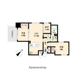 MODERN ASPIRATION平尾駅前【6階】の間取り