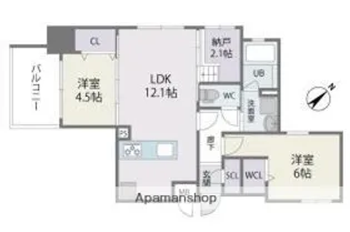 MODERN ASPIRATION平尾駅前【8階】の間取り