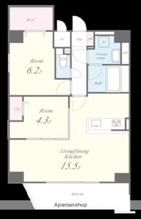ドゥ バーグ 渡辺通【10階】の間取り
