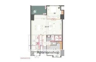 ビエラコート薬院【11階】の間取り