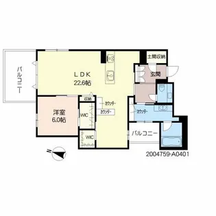 SHAMAISON LUXUAR平尾山荘通【4階】の間取り