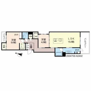 SHAMAISON LUXUAR平尾山荘通【4階】の間取り