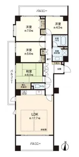 パークテラス西新七丁目【4階】の間取り
