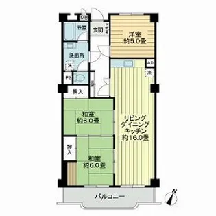 ボーン平尾【3階】の間取り