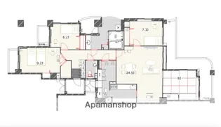 ルッシュ西公園【4階】の間取り