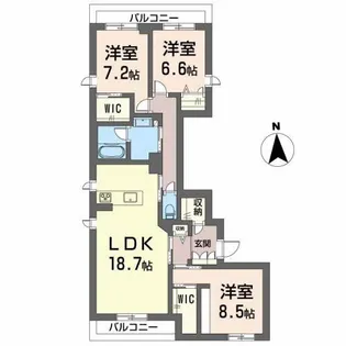 BEREO KEGO【2階】の間取り