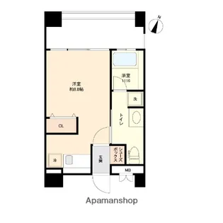 レジディア警固(旧リフェスタ警固)【9階】の間取り