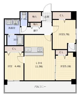 福岡県福岡市博多区博多駅南2丁目【マンション】の間取り