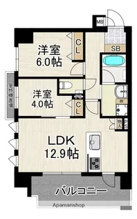 オープンレジデンシア大濠西【5階】の間取り