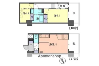 F・PARC GRANDMARK天神【17階】の間取り