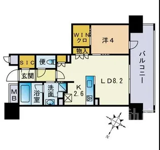 ザ・パークハウス大濠翠景【2階】の間取り