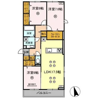 リトルノナチカ【3階】の間取り