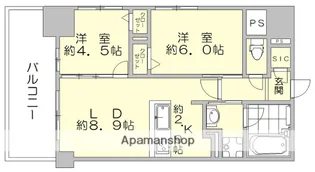 ゼクシオン博多【9階】の間取り