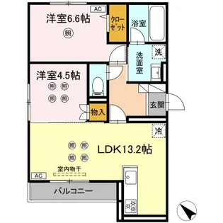 D-ROOM半道橋【3階】の間取り