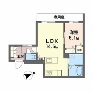 シャーメゾン六本松南【1階】の間取り