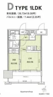 ドゥーエ赤坂【12階】の間取り