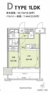 ドゥーエ赤坂【8階】の間取り